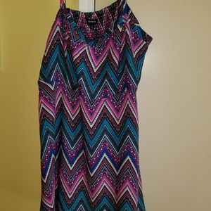 Spaghetti strap Aztec print dress